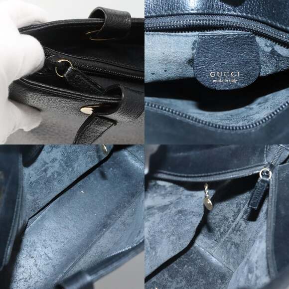 GUCCI Tote Bag Leather Black Gold 002 2040 002 2040 - Picture 11 of 12